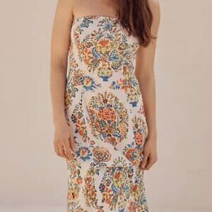 The Aliza Strapless Linen Maxi Dress (By Anthropology), Size XS